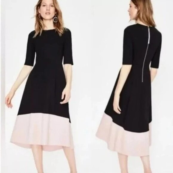 Boden Dresses & Skirts - BODEN Black Pink Wren Ponte Midi Dress Modest Work Party Office Preppy SIZE 16L